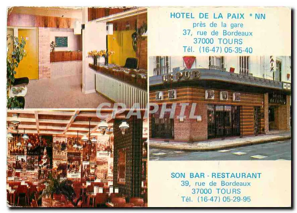 Hôtel de la Paix und sein Bar-Restaurant in Tours — Verlag Le Rapport Photographique in Metz - Vorderseite