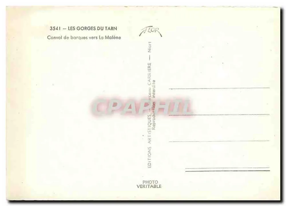 As Gorges do Tarn — Convoi de barcas em direção a La Malène — Éditions Artistiques Carière - Verso