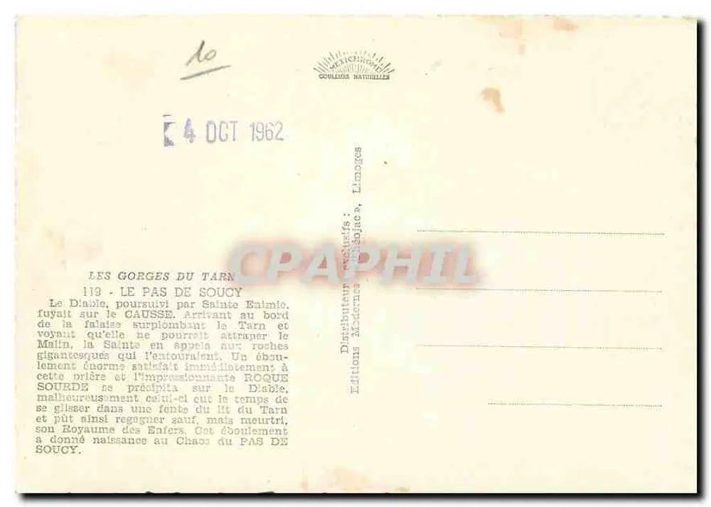 As Gorges do Tarn — O Pas de Soucy — Éditions Modernes - Verso
