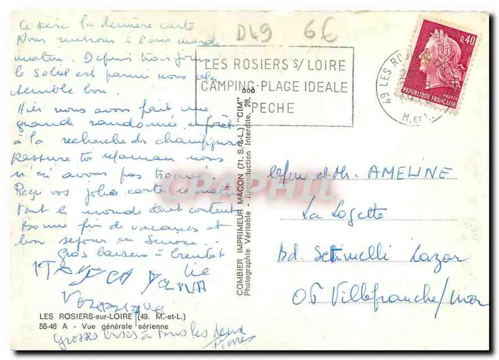 Les Rosiers-sur-Loire — vue générale aérienne — Combière Imprimeur - Rückseite