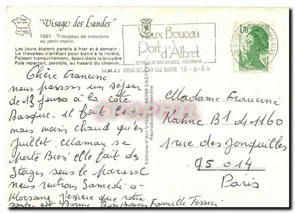 Schafherde — in den Landen von Vignes — Verlag VIGNES - Rückseite
