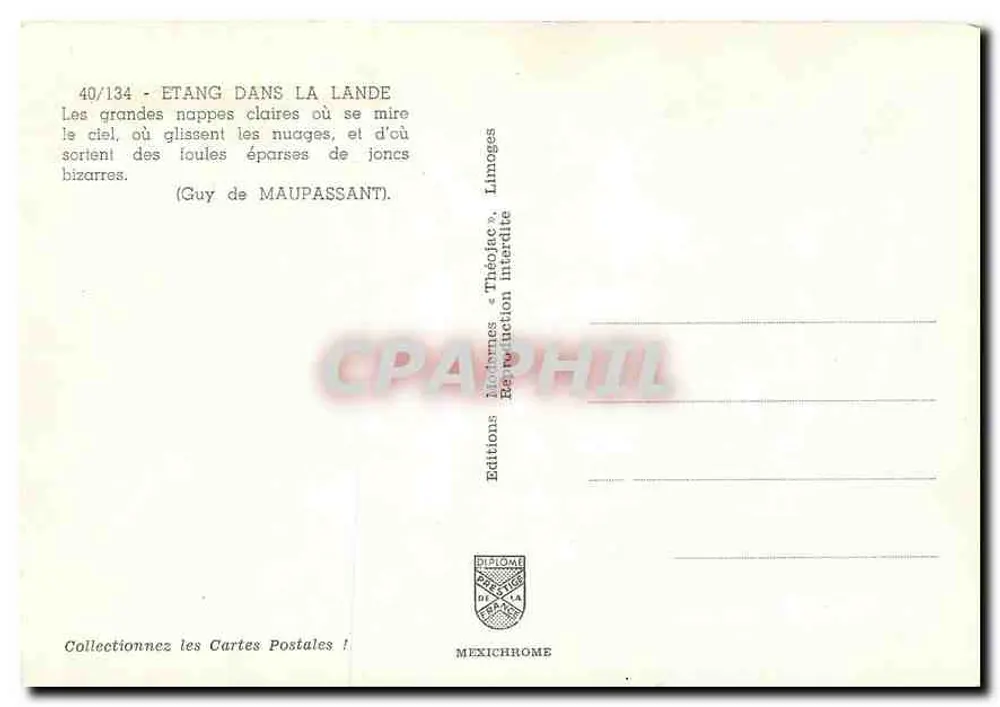 Lago na Lande — poema de Guy de Maupassant — Edições Théodac - Verso