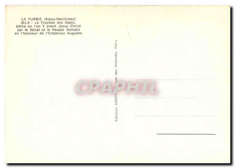 La Turbie (Alpes-Maritimes) — Ansicht des Trophée des Alpes — Verlag Greff, Paris - Rückseite
