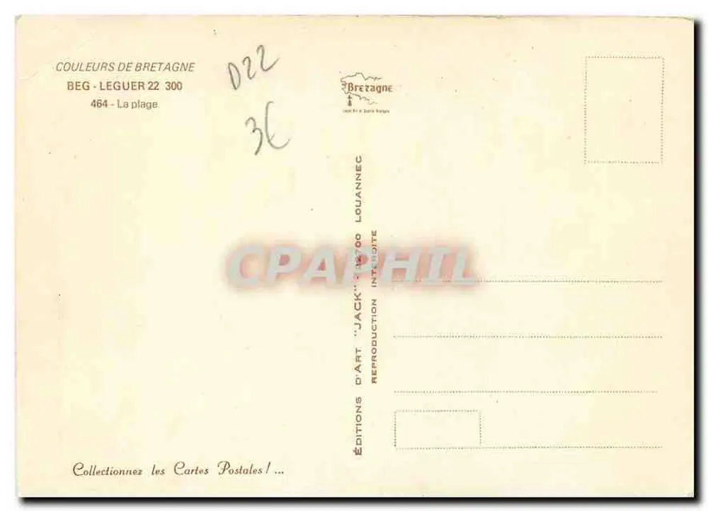 Beg - Leguer 22 300 — A praia — Edições 'Jack' - Bretanha - Verso