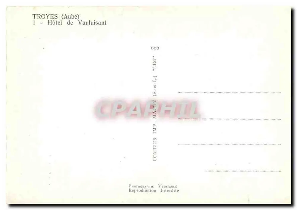 Troyes (Aube) — Hotel de Vauluisant — Imp. Mâcon (S.-et-L.) - Verso