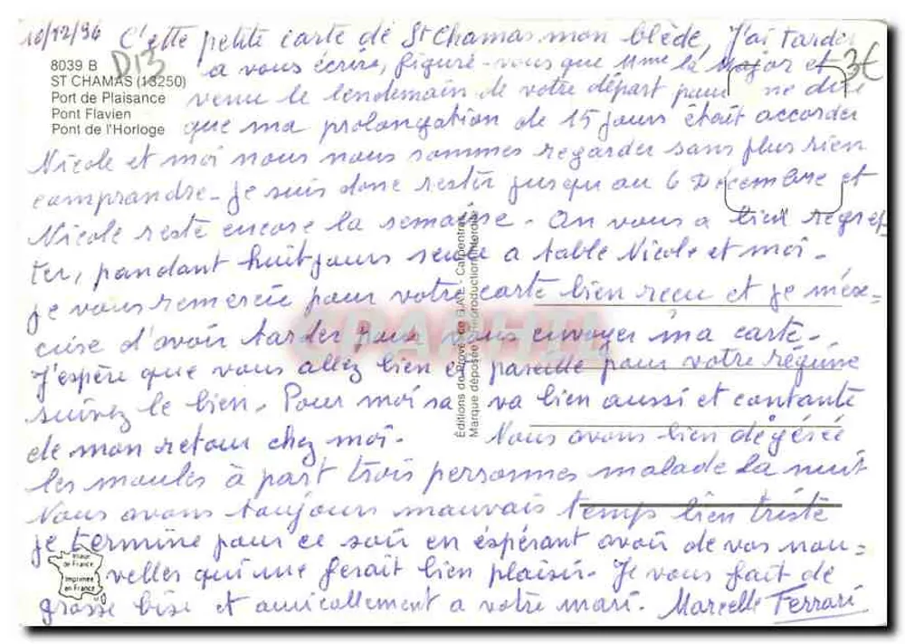 Saint-Chamas — Ansicht des Hafens, der Uhrenbrücke und eines antiken Bogens — Éditions Lévy - Rückseite