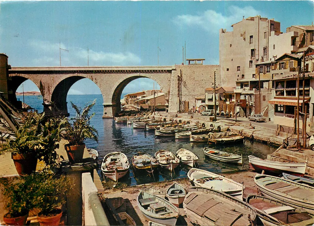 Port de Marseille — vue du pont et des bateaux — éditions de France n°1079 - Recto