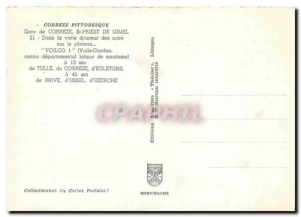 See Corrèze — Aussicht auf eine malerische Szene — Edition Diplôme, Limoges - Rückseite