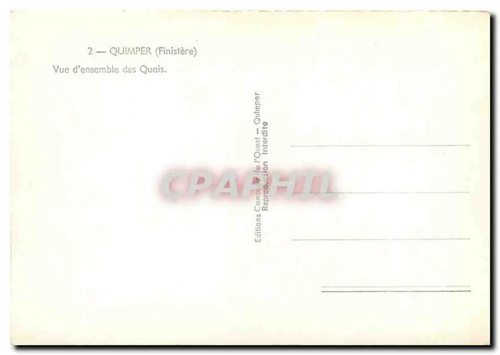 Quimper (Finistère) — Overzicht van de Quais — Edities de l'Ouest - Achterkant