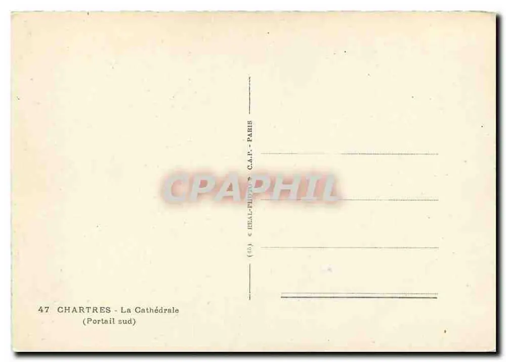 Chartres - A Catedral (Portal sul) — C.A.P. Paris, n°47 - Verso