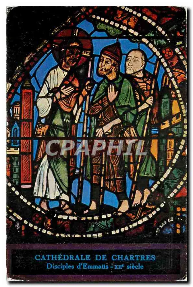 Catedral de Chartres — Discípulos de Emmati — século XII — E. Houvet Édition - Frente
