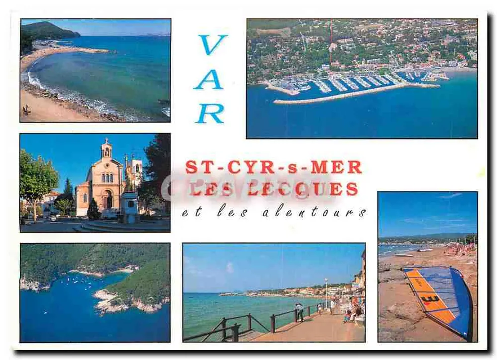 St-Cyr-s-Mer, Les Lecques — Vue panoramique et activités — Éditeur inconnu, n° de série non visible - Recto