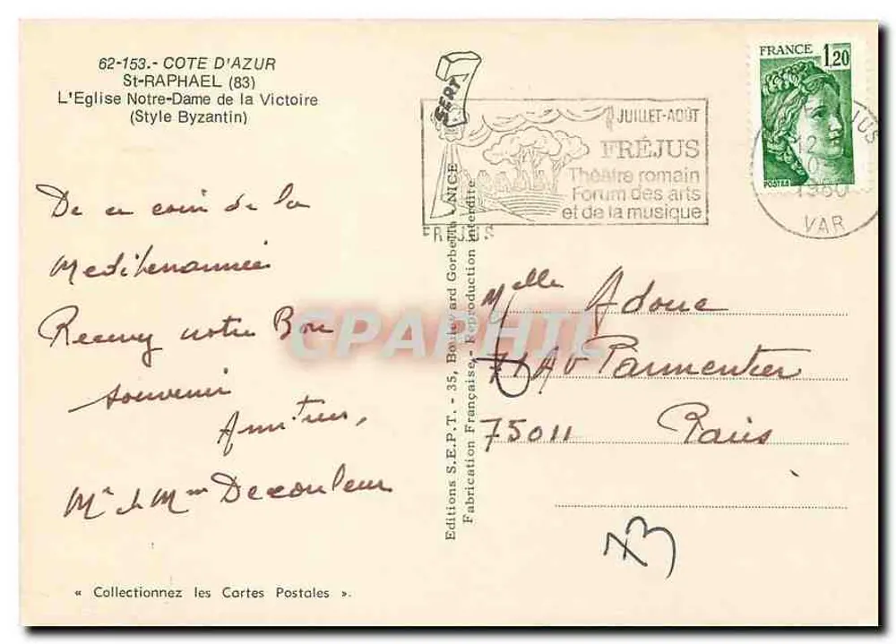 Kirche Notre-Dame de la Victoire — St-Raphaël (83) — Éditions S.E.P.T. - Rückseite
