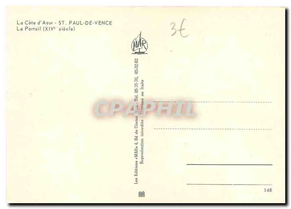 Le Portail — XIVe siècle — Éditions « MAR » n°148 - Verso