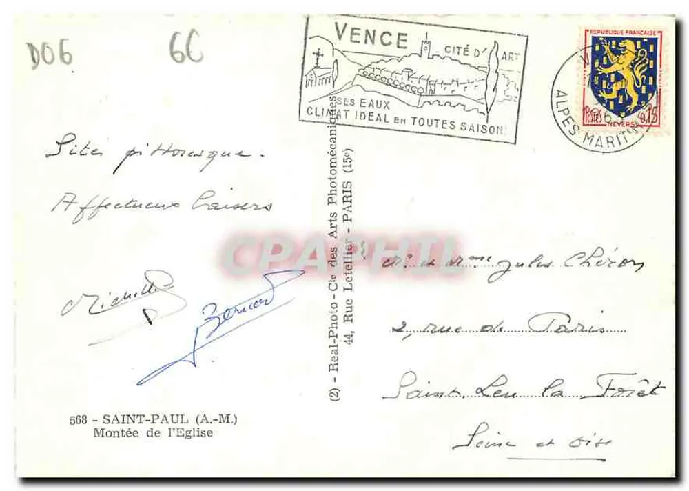 Saint-Paul (A-M) — Subida da Igreja — Cap - Verso