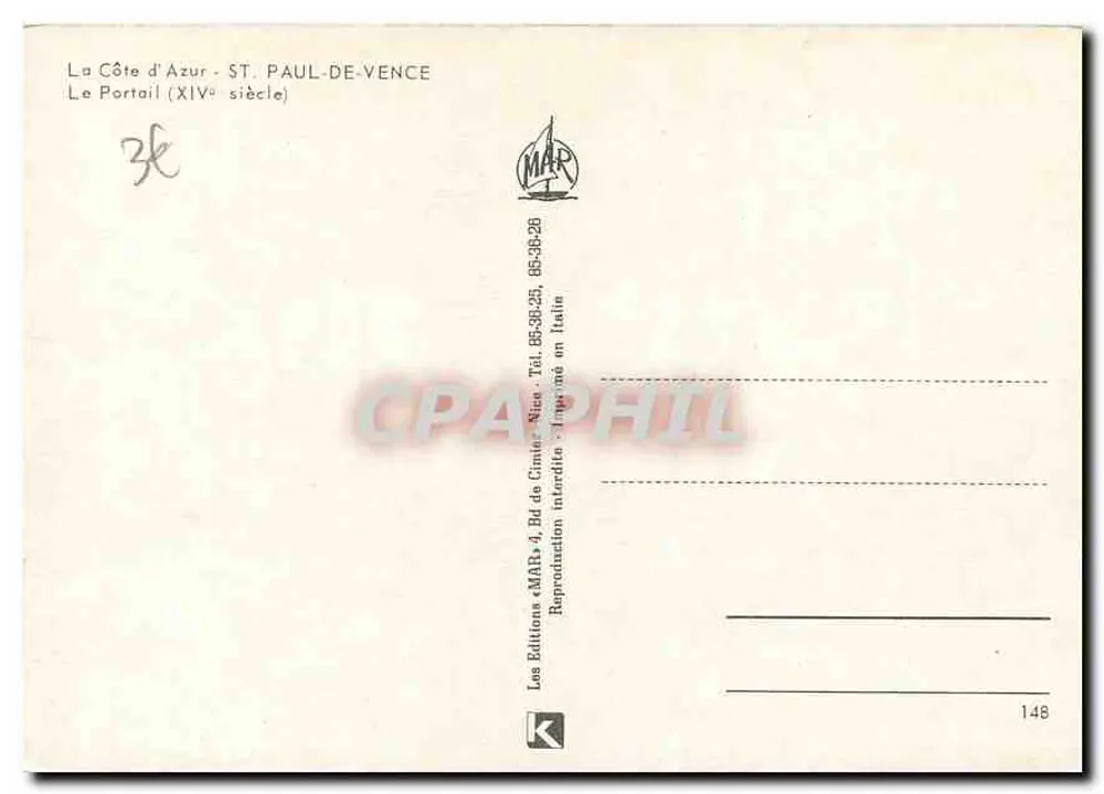 Saint-Paul-de-Vence — Le Portail (XIVe siècle) — Les Éditions MAR - Verso