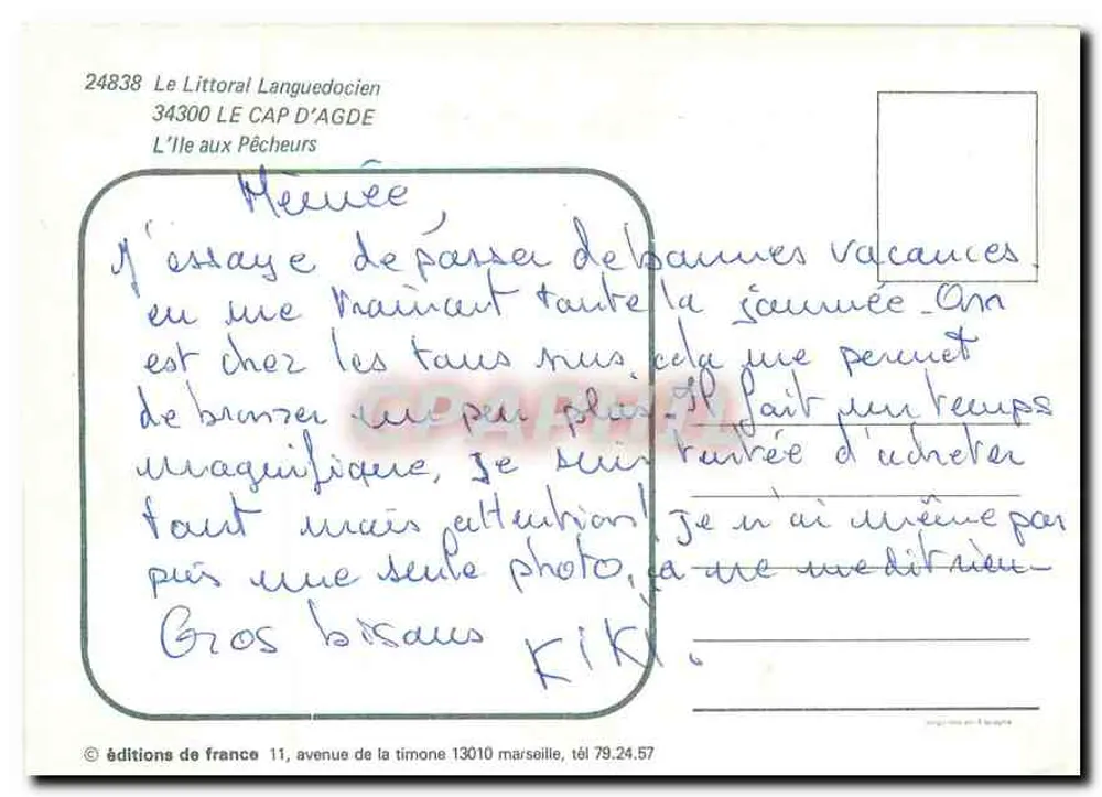 Die Languedoc-Küste — Die Insel der Fischer — éditions de France n°24838 - Rückseite