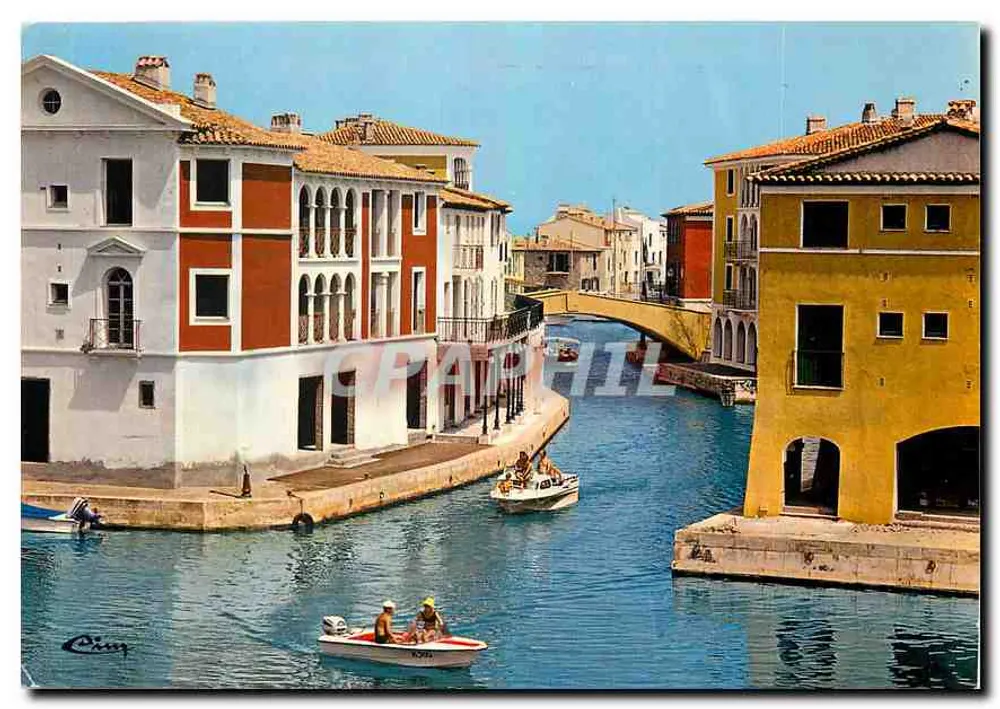 Venedig — Kanal mit Brücke und Booten — Verlag City - Vorderseite