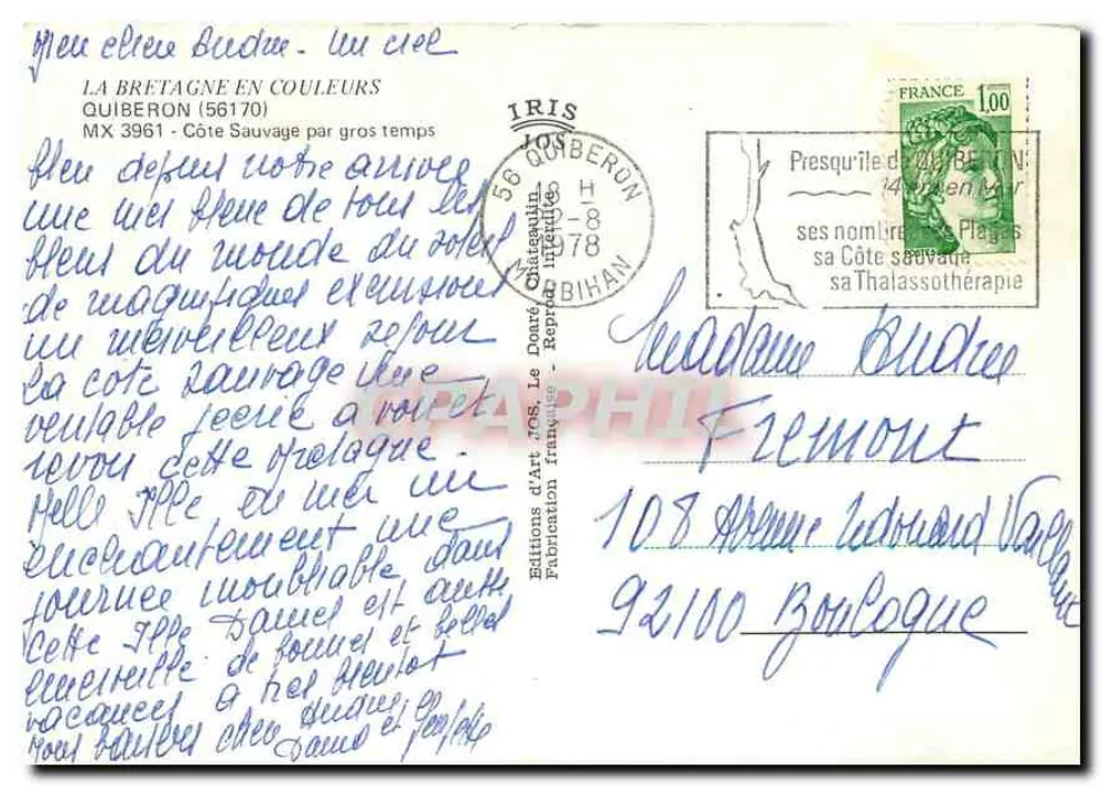 Wildküste von Quiberon — Quiberon (56170) — Éditions d'Art Jos - Rückseite