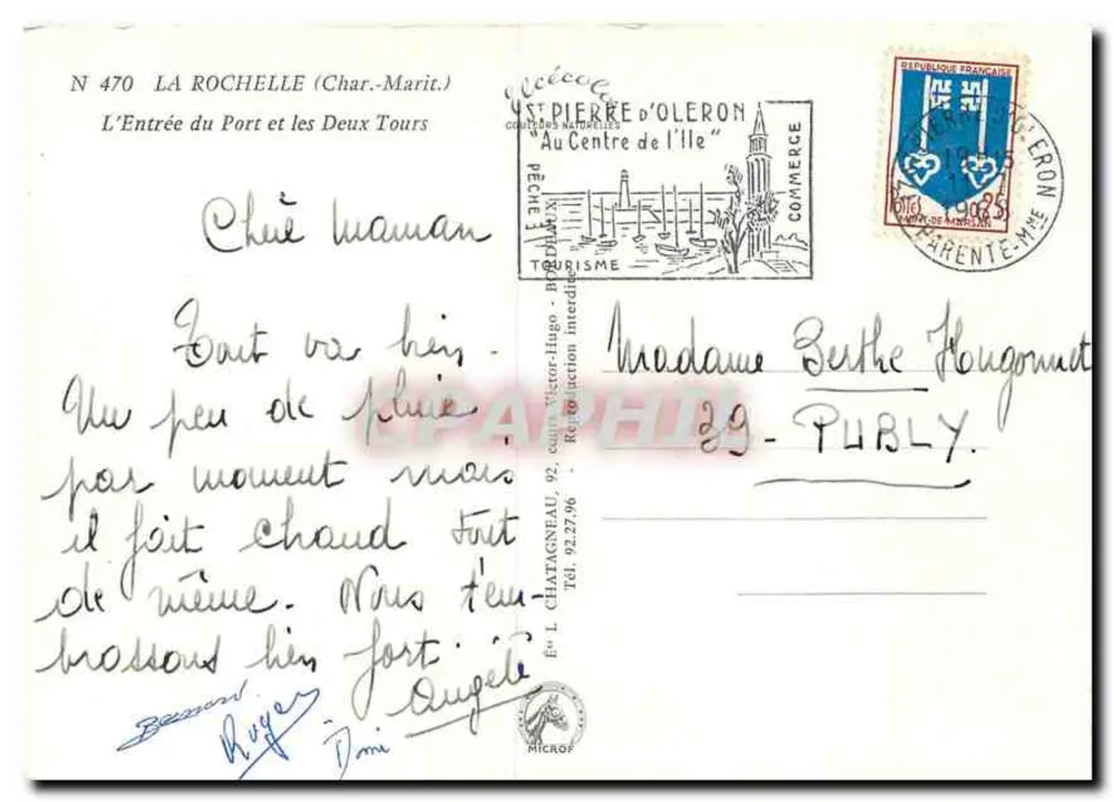 La Rochelle (Charente-Maritime) — Der Eingang zum Hafen und die beiden Türme — Verlag Elcé, N° 470 - Rückseite
