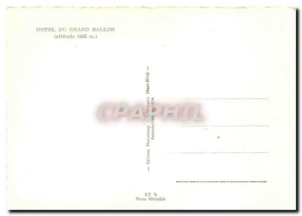 होटल ग्रैंड बॉलॉन — ऊंचाई 1425 मीटर — एडिशन्स फोटोमापा - सेंट-लुई (हौट-सॉन) - पीछे