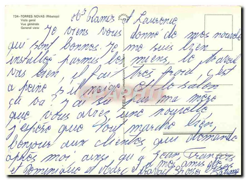 टोरेस नोवास (रिबाटेजो) - सामान्य दृश्य - प्रकाशक पर्ला, संख्या 734 - पीछे