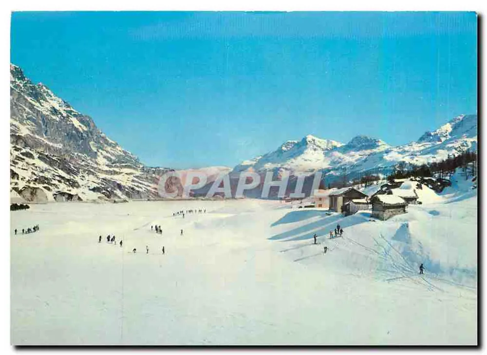 मालोजा 1817 म.स.म. — स्की स्टेशन बर्फीली पर्वतों के साथ — प्रकाशक ग्राफी - आगे