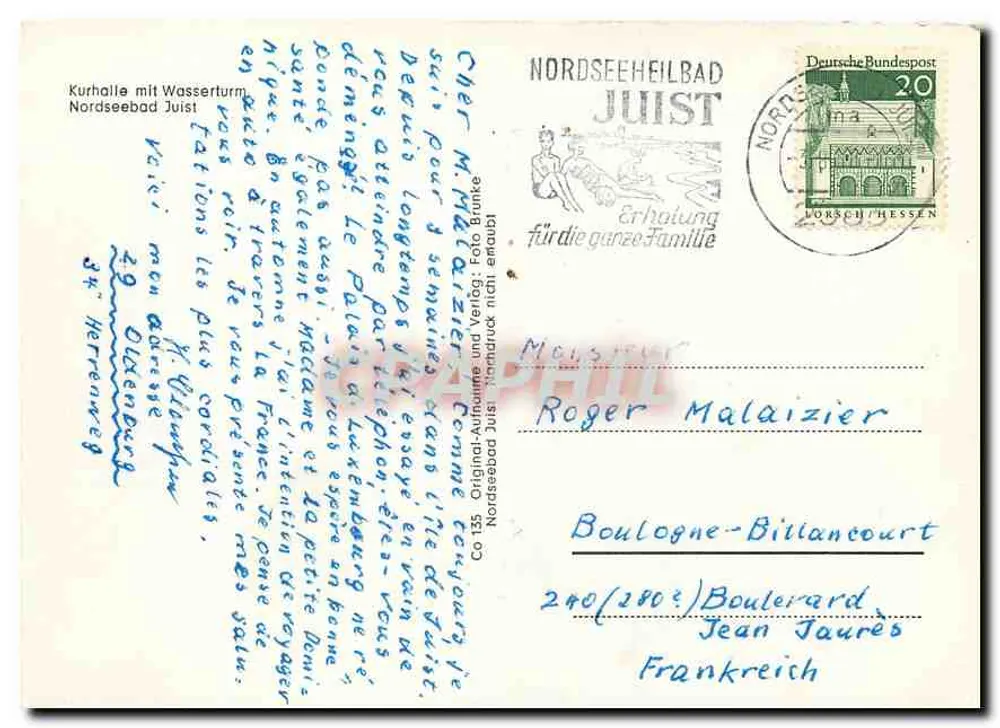 Kurhalle mit Wasserturm — Nordseeheilbad Juist — editor Co 135 - Verso