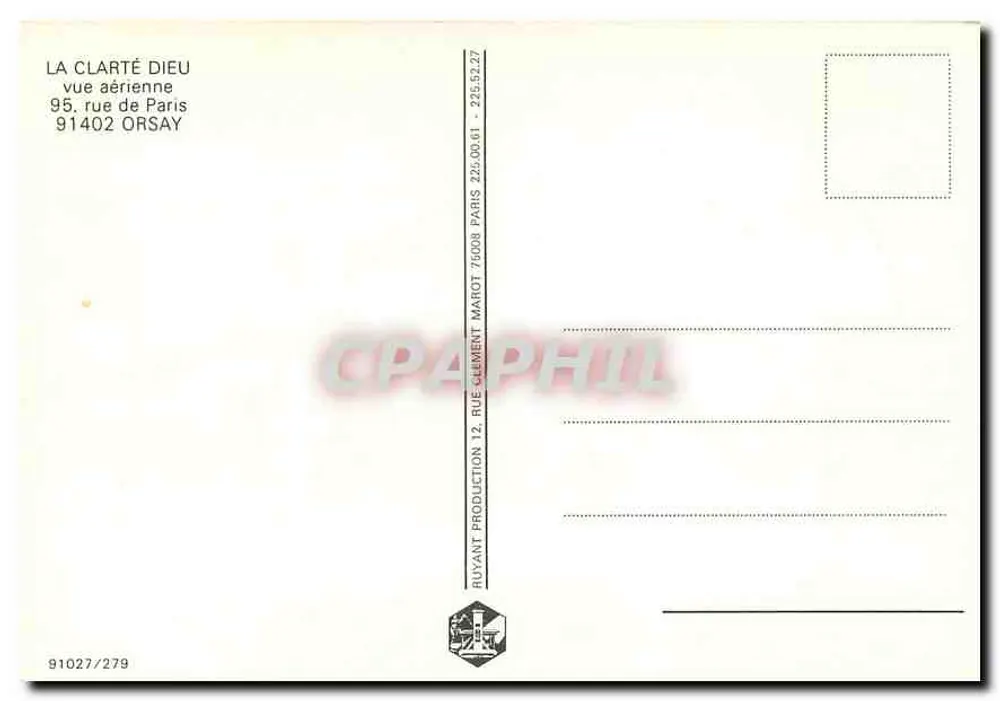 Die Klarheit Gottes — Luftaufnahme — Production Ruyant, 91402 Orsay - Rückseite
