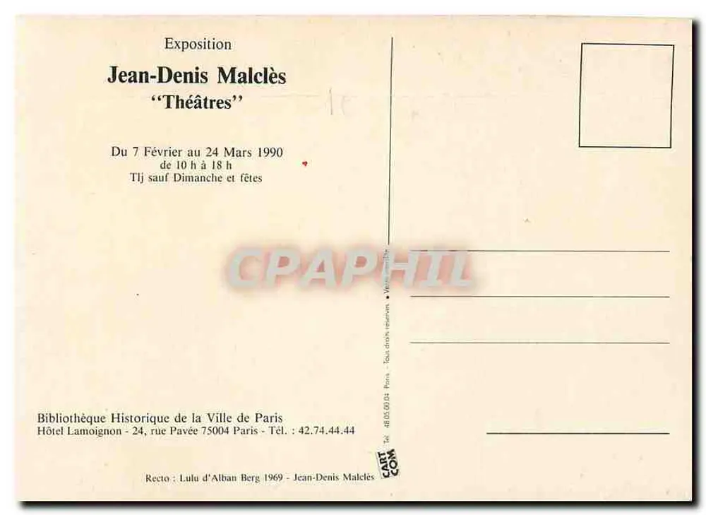 Tema: Dançarina em traje de palhaço — Exposição Jean-Denis Malclès 'Teatros' — Biblioteca Histórica da Cidade de Paris - Verso