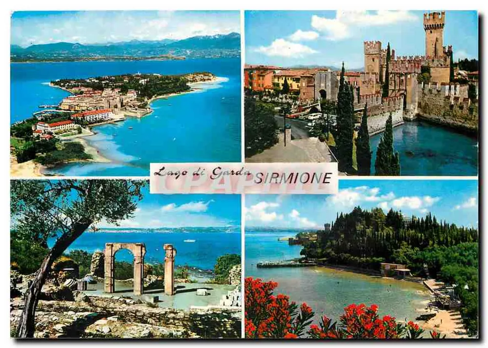 Lago di Garda - Sirmione — vista panorâmica e castelo — editor não visível - Frente