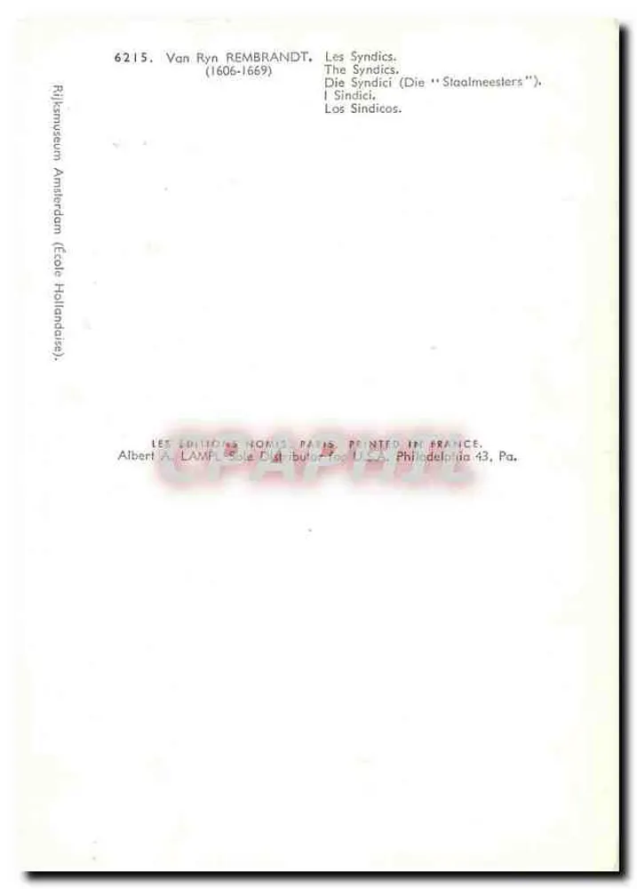 सिंडिक्स ("स्टालमेस्टर्स") — रेम्ब्रांड्ट वैन रिन (1606-1669) — लेस एडिशन्स नोमस, पेरिस - पीछे
