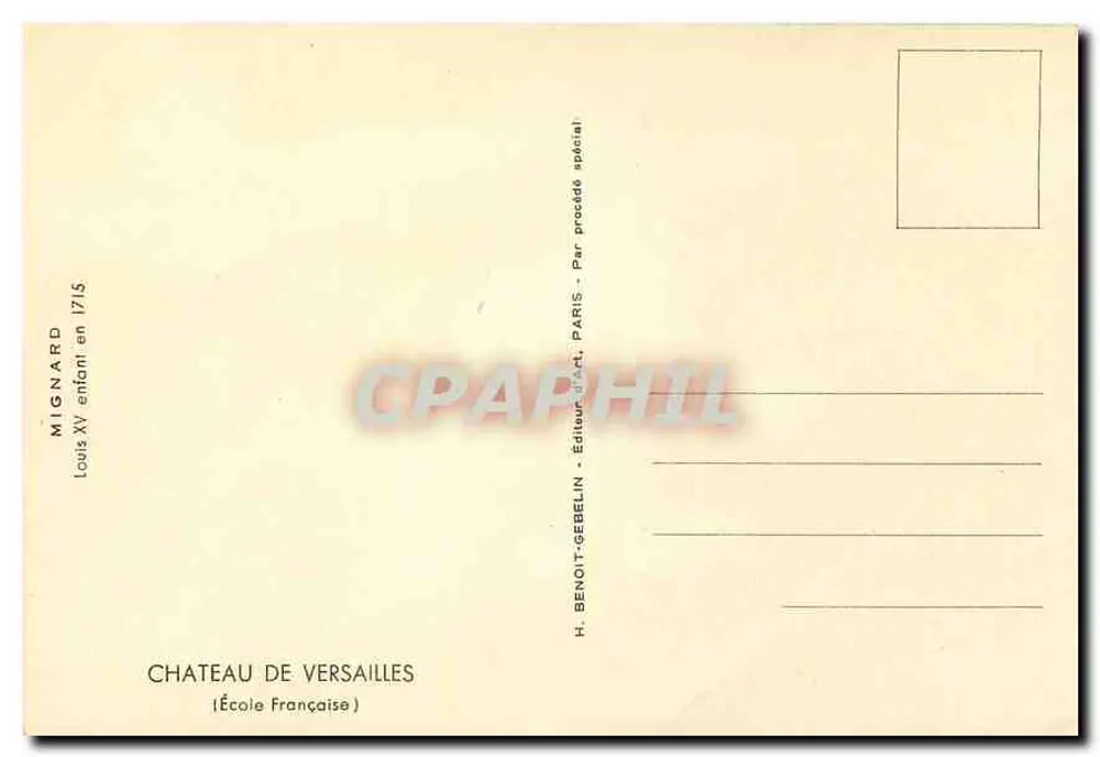 Luís XIV criança — Castelo de Versalhes — Escola Francesa - Verso