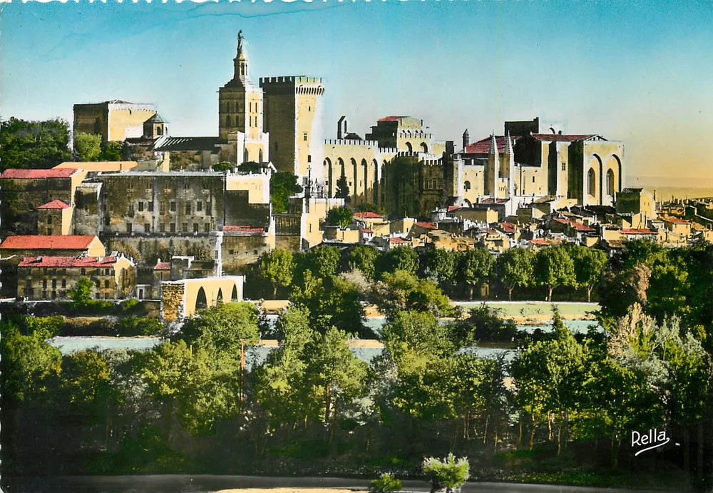 Avignon — Die Brücke Saint-Bénézet und das Palais des Papes — Edition Rella - Vorderseite