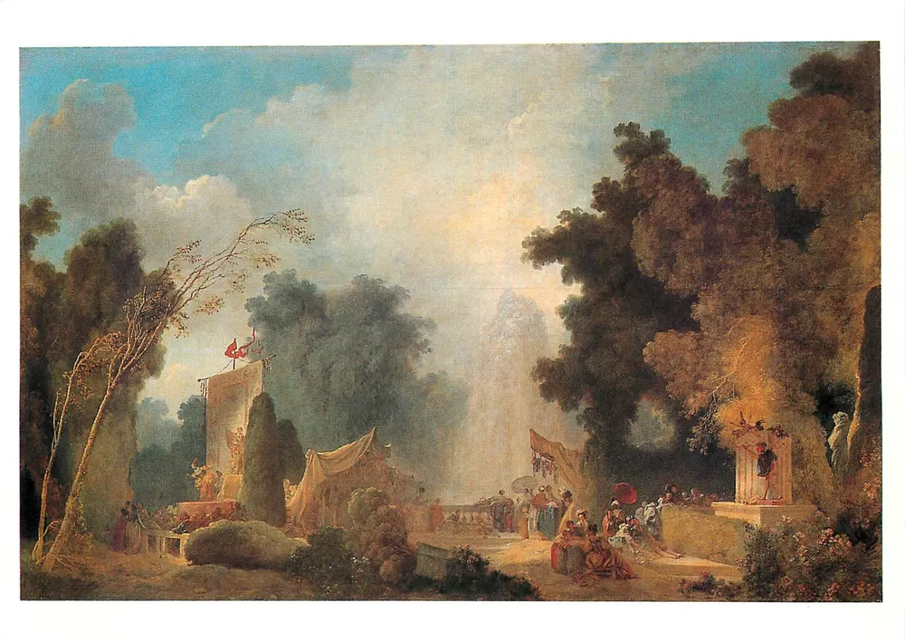A festa em Saint-Cloud — tela de Jean-Honoré Fragonard — Exposição Grand Palais, Paris, 1987 - Frente