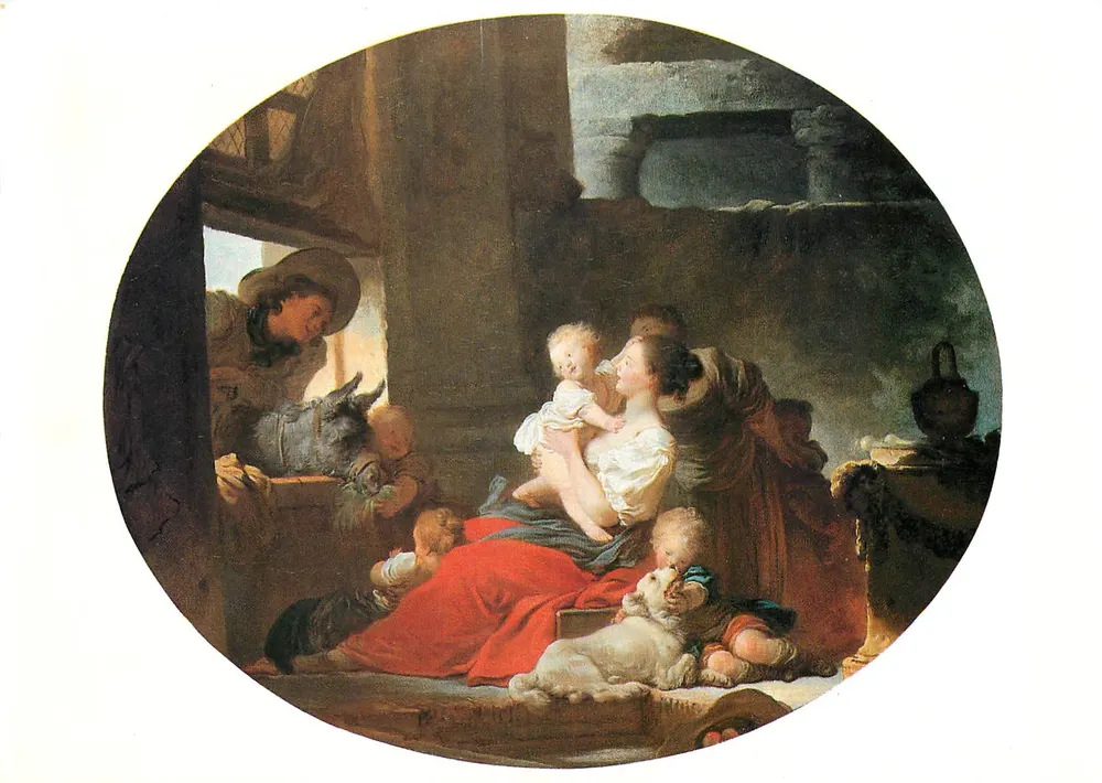 A feliz fertilidade — tela oval — Fragonard J.-H. 1732-1806 - Frente