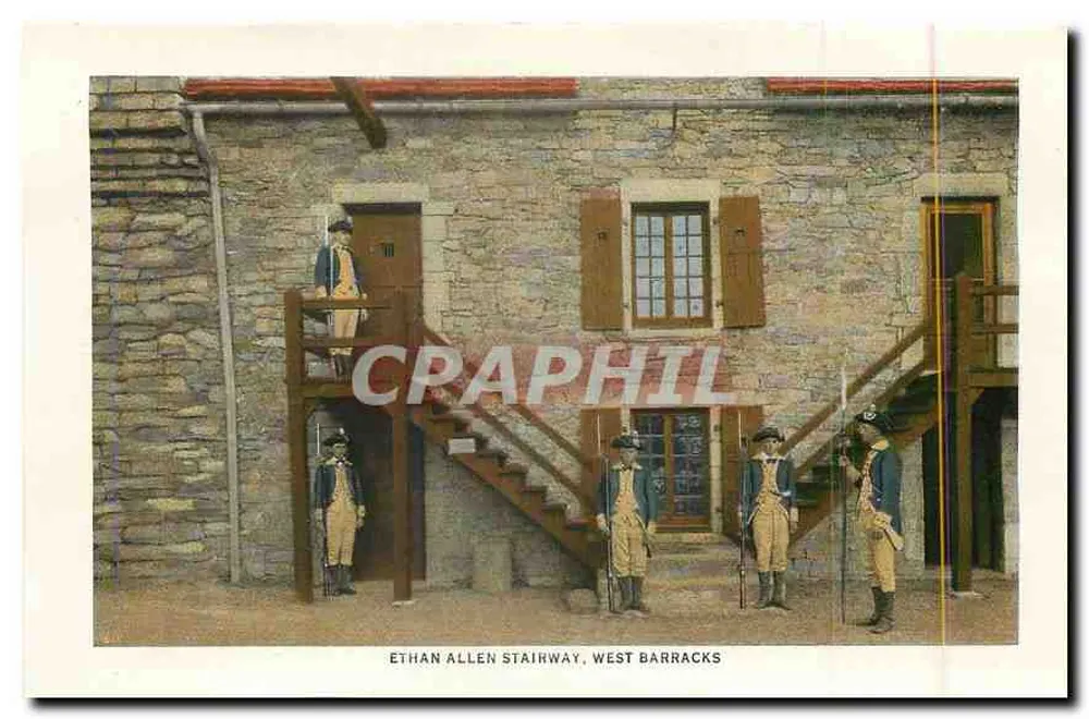 Vue aérienne du sud — Ethan Allen Stairway, West Barracks - Verso