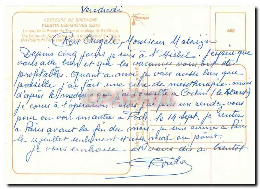 Plestin-les-Grèves — O porto da Ponte de Terra e a praia de St-Éfflam — Cores da Bretanha - Verso