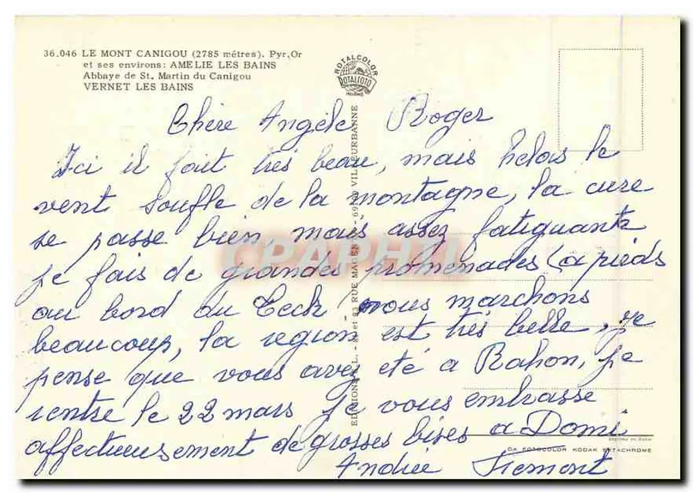 O Canigou — Mont Canigou (2785 metros), Pirineus-Orientais — editor Royalcolor - Verso