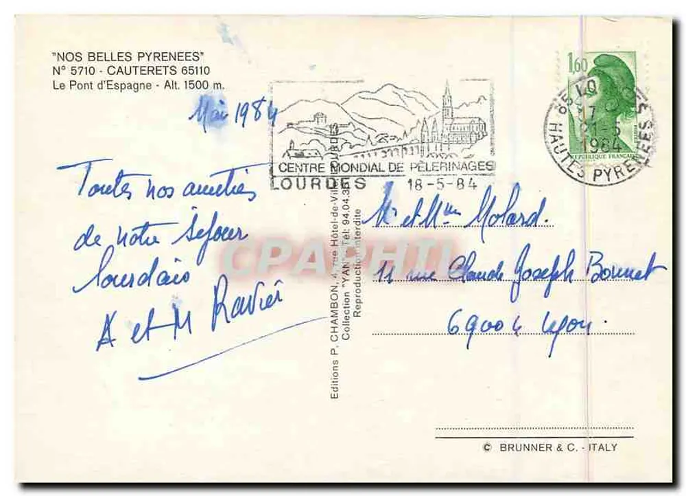 O Ponte da Espanha — Cauterets — Edições P. Chambon - Verso
