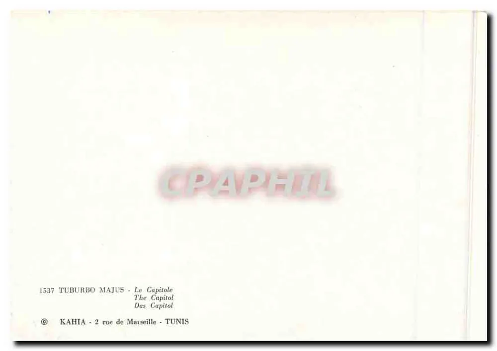 Het Capitool — Tunesië — uitgever Tuburbo Majus - Achterkant