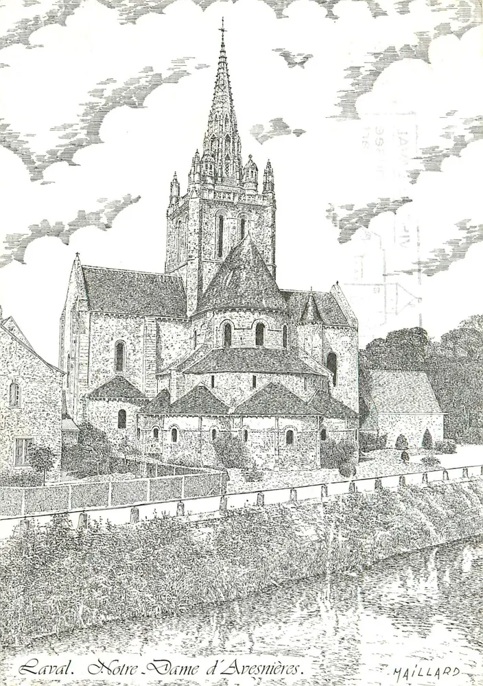 Laval. Igreja de Nossa Senhora de Avesnières — editor Maillard, n° 3657 - Frente