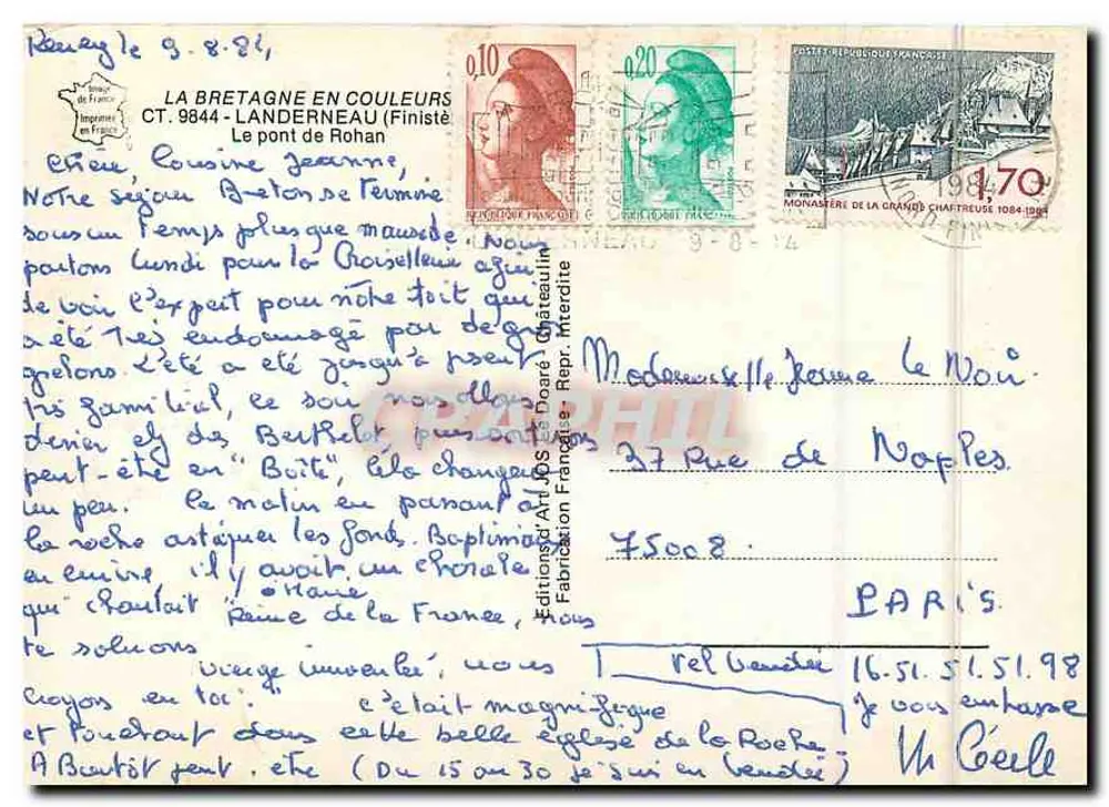 Brücke von Rohan — Landerneau (Finistère) — Éditions Art & Découvertes - Rückseite