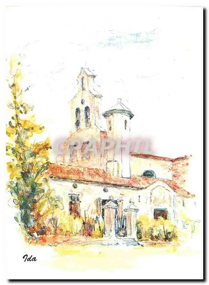 Igreja de Balma — desenho a água-forte — Ida - Frente