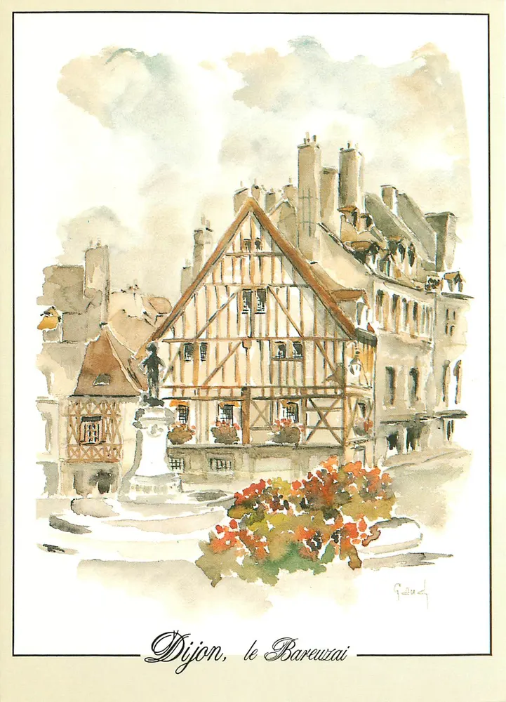 Dijon, le Bareuzai — Aquarelle von G. Audusseau — Nivernaise Editions - Vorderseite