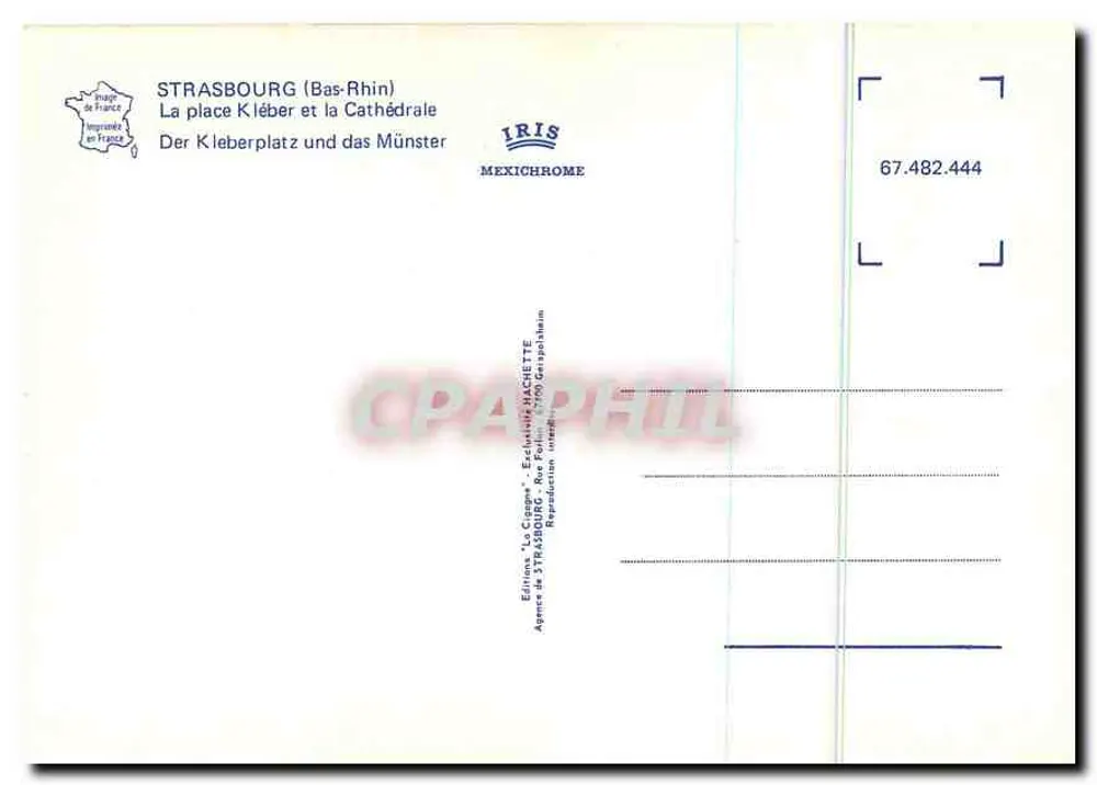 Strasbourg — Place Kléber et la cathédrale — IRIS MEXICHROME - Verso