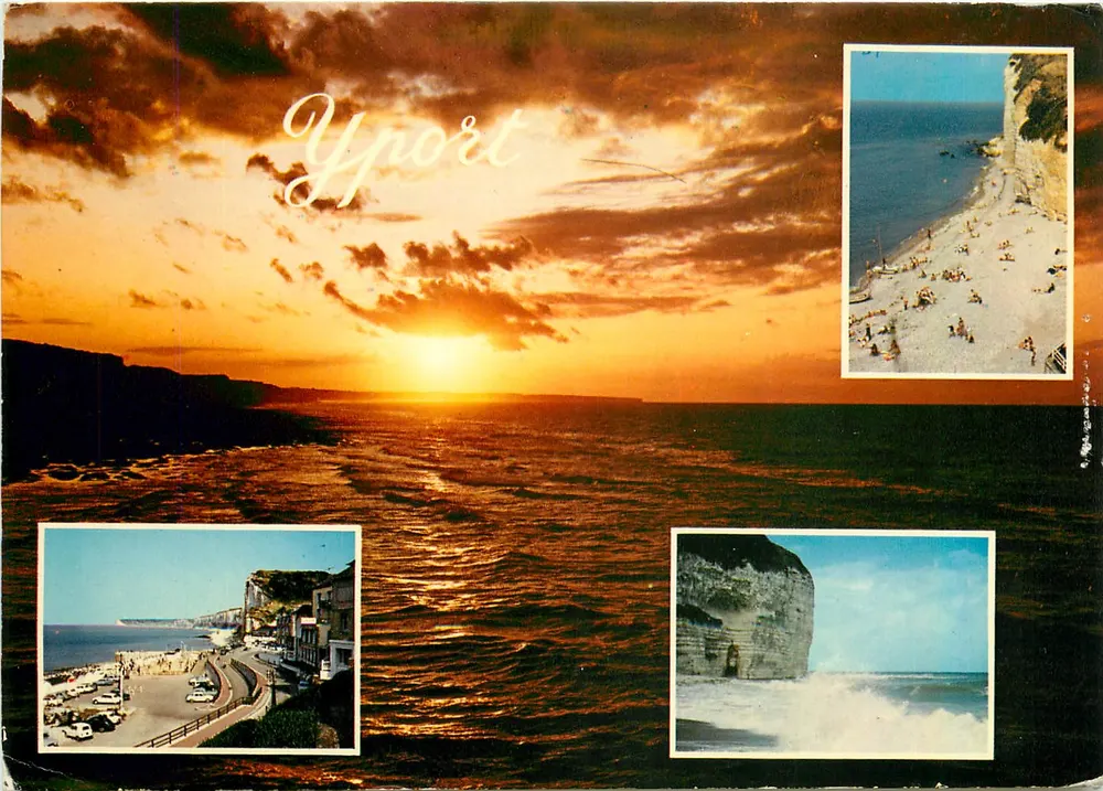 Yport — tramonto e spiagge — Edizioni Hachette - Recto