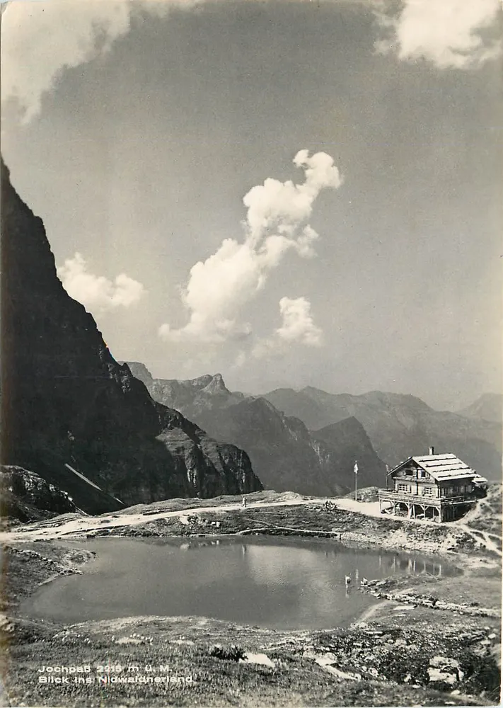 Jochpab 2219 m U.M. — Vista sobre o Nidwaldnerland — Foto u. Verlag Rasch Sicher Bequem, Nr. 93 - Frente