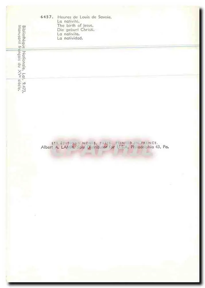 Natividade de Jesus — Horas de Luís de Saboia — Editor: Les Éditions Nomis, Paris - Verso