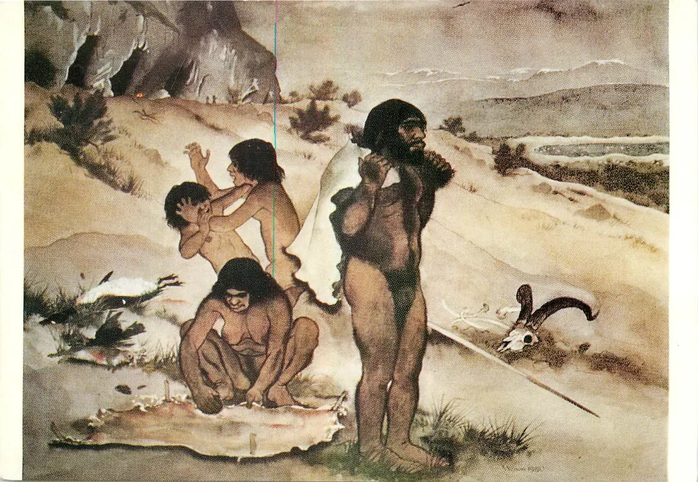 Família neandertal — G.106 — British Museum (Natural History) - Frente